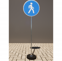 Знак дорожный "Пешеходная дорожка" 4.5.1 типоразмер 40 на стойке с основанием 3кг - fgospostavki.ru - Рязань