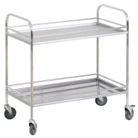 Столик процедурный с двумя полками и бортиками передвижной из нержавеющей стали - fgospostavki.ru - Рязань