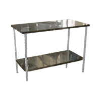 Стол на металлическом каркасе с полкой 600*1800*750(900) - fgospostavki.ru - Рязань