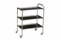 Столик инструментальный передвижной из нержавеющей стали с тремя полками (импортные колеса) - fgospostavki.ru - Рязань