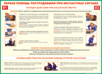 Таблица "Порядок действий при внезапной смерти" (100х140 сантиметров, винил) - fgospostavki.ru - Рязань