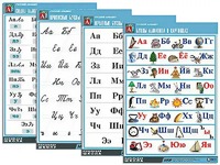 Комплект таблиц "Русский алфавит" (4 таблицы, формат А1, матовое ламинирование) - fgospostavki.ru - Рязань