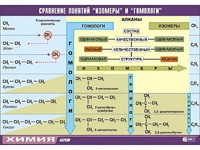 Таблица демонстрационная "Сравнение понятий изомер и гомолог" (винил 100x140) - fgospostavki.ru - Рязань