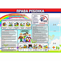 Стенд "Права ребенка" с 2 карманами - fgospostavki.ru - Рязань