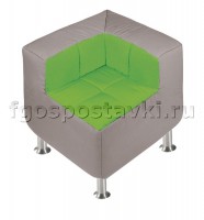 Пуф угловой со спинкой  на хромированных ножках - fgospostavki.ru - Рязань