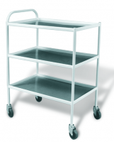 Столик инструментальный передвижной металлический с тремя стеклянными полками (импортные колеса) - fgospostavki.ru - Рязань