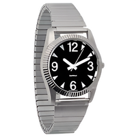 Часы мужские с черным циферблатом на растягивающемся ремешке - fgospostavki.ru - Рязань