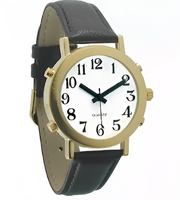 Часы для слабовидящих людей с белым циферблатом на кожаном ремешке - fgospostavki.ru - Рязань