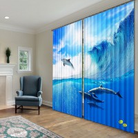 Комплект светонепроницаемых штор "Дельфины" - fgospostavki.ru - Рязань