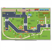 Магнитно-маркерная доска "Безопасный маршрут школьника" (дом-школа-дом) с комплектом тематических магнитов КМ-17 - fgospostavki.ru - Рязань