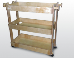 Тележка для спортинвентаря и игрушек (3 полки) 115х50х90см (фанера лак) - fgospostavki.ru - Рязань