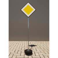 Знак дорожный "Главная дорога" 2.1 типоразмер 40 на стойке с основанием 3кг - fgospostavki.ru - Рязань