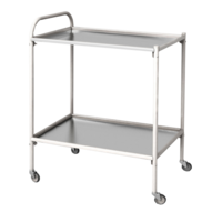 Столик процедурный передвижной с двумя полками металлический из стекла и нержавеющей стали - fgospostavki.ru - Рязань