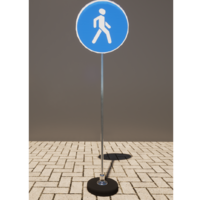 Знак дорожный "Пешеходная дорожка" 4.5.1 типоразмер 40 на стойке с основанием 3кг - fgospostavki.ru - Рязань