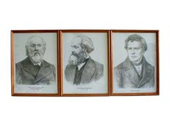 Портреты выдающихся физиков (деревянная рамка, под стеклом) - fgospostavki.ru - Рязань