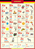 Таблица "Грамматика немецкого языка. Немецкий алфавит в картинках (с транскрипцией)" (100х140 сантиметров, винил) - fgospostavki.ru - Рязань