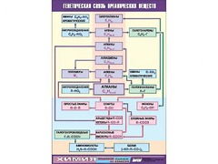 Таблица демонстрационная "Генетическая связь органических веществ" (винил 100x140) - fgospostavki.ru - Рязань