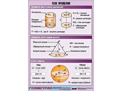 Таблица демонстрационная "Тела вращения" (винил 70*100) - fgospostavki.ru - Рязань