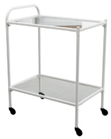 Столик процедурный передвижной металлический с двумя полками из стекла колеса мебельные - fgospostavki.ru - Рязань