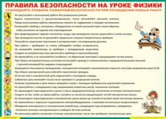 Таблица "Правила безопасности на уроке физики" (100х140 сантиметров, винил) - fgospostavki.ru - Рязань