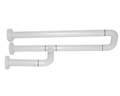 Поручень неоткидной трёхопорный с антибактериальным покрытием (белый) - fgospostavki.ru - Рязань