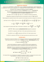 Таблица "Квадратные уравнения" (100х140 сантиметров, винил) - fgospostavki.ru - Рязань