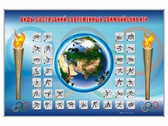 Магнитно-маркерная доска "Олимпийские виды спорта" с комплектом тематических магнитов - fgospostavki.ru - Рязань