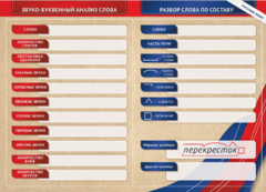 Фрагмент (демонстрационный) маркерный (двухсторонний) "Разбор по частям речи, разбор слова по составу и звуко-буквенный анализ слова" - fgospostavki.ru - Рязань