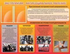 Стенд "Экстремизм-антисоциальное явление" - fgospostavki.ru - Рязань