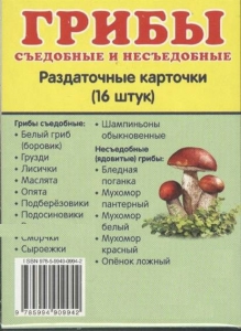 Раздаточные карточки "Грибы съедобные и не съедобные" - fgospostavki.ru - Рязань
