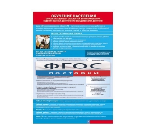 Таблица "Обучение населения способам защиты" (100х140 сантиметров, винил) - fgospostavki.ru - Рязань