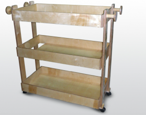 Тележка для спортинвентаря и игрушек (3 полки) 115х50х90см (фанера лак) - fgospostavki.ru - Рязань