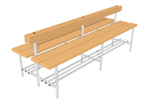 Скамья для раздевалок двухсторонняя с спинкой (2 метра) - fgospostavki.ru - Рязань
