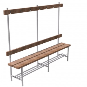 Скамья для раздевалок односторонняя с вешалкой (2 метра) - fgospostavki.ru - Рязань