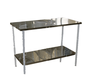 Стол на металлическом каркасе с полкой 900*1500*750(900) - fgospostavki.ru - Рязань