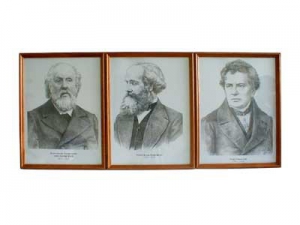 Портреты выдающихся физиков (деревянная рамка, под стеклом) - fgospostavki.ru - Рязань