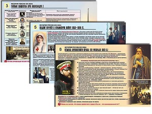 Комплект таблиц по истории "История России XIX в." раздаточные (цветные, ламинированные, А4, 10 штук) - fgospostavki.ru - Рязань