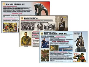 Комплект таблиц по истории "История России XX - XXI вв." раздаточные (цветные, ламинированные, А4, 12 штук) - fgospostavki.ru - Рязань