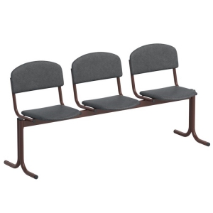 Блок стульев 3-х местный с не откидывающимися сидениями (ткань) - fgospostavki.ru - Рязань