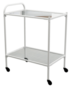 Столик процедурный передвижной металлический с двумя полками из стекла колеса мебельные - fgospostavki.ru - Рязань