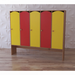 Шкаф 5-секционный с нишей под скамью "Яркое детство" - fgospostavki.ru - Рязань