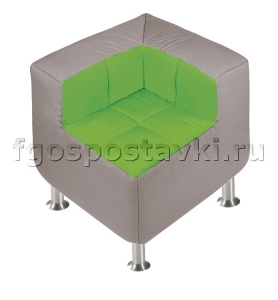 Пуф угловой со спинкой  на хромированных ножках - fgospostavki.ru - Рязань