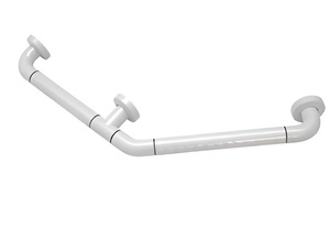 Поручень угловой трехопорный с антибактериальным покрытием (белая) - fgospostavki.ru - Рязань