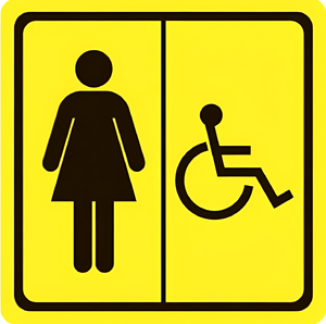 Тактильный знак (туалет для инвалидов Ж) 100х100 - fgospostavki.ru - Рязань
