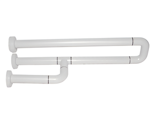 Поручень неоткидной трёхопорный с антибактериальным покрытием (белый) - fgospostavki.ru - Рязань