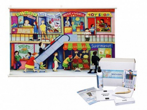 Магнитно-маркерный ситуационный плакат "Магазин" с набором магнитных карточек + методические рекомендации (иностранный язык) - fgospostavki.ru - Рязань