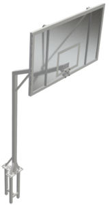 Стойки баскетбольные уличные (вылет 1,2 метра, пара) для щита из оргстекла - fgospostavki.ru - Рязань