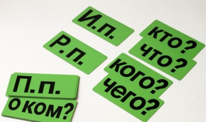Набор магнитных карточек "Падежи" (фон зелёный) - fgospostavki.ru - Рязань