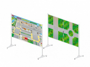 Доска магнитно-маркерная двухсторонняя "Азбука дорожного движения" на стойках (разборная) - fgospostavki.ru - Рязань
