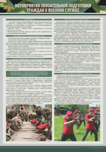 Стенд "Мероприятия обязательной подготовки граждан к военной службе" - fgospostavki.ru - Рязань